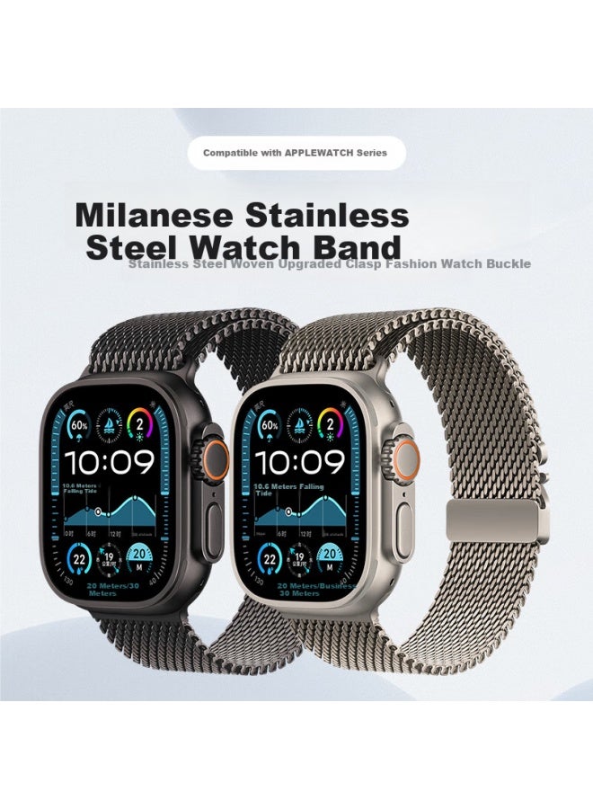 BHO سوار ساعة Milanese Loop بمشبك مظلي لأبل واتش S10/ultra2 موديل جديد Iwach S9/8/7/6/se - Image 1