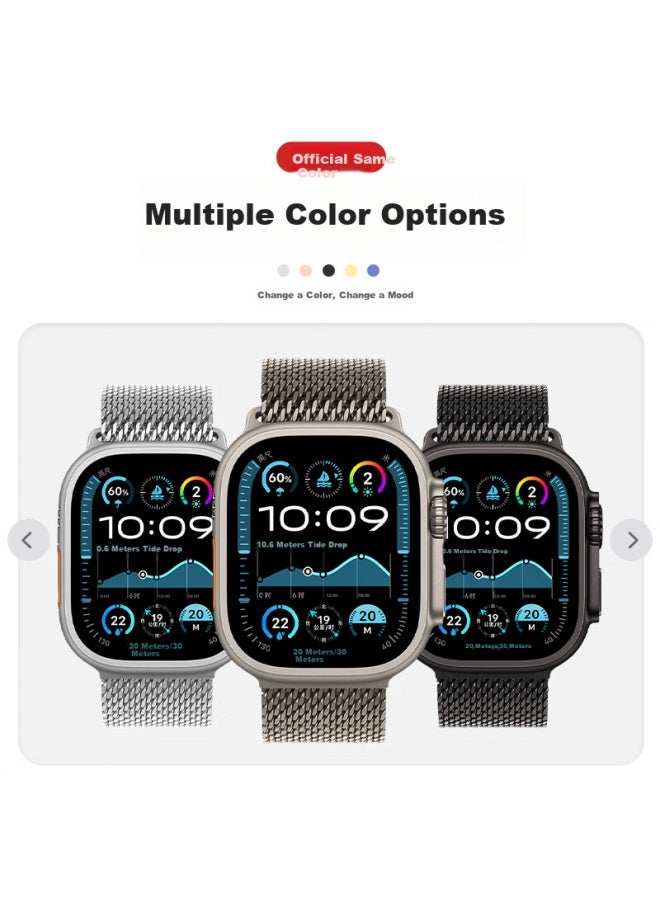 BHO سوار ساعة Milanese Loop بمشبك مظلي لأبل واتش S10/ultra2 موديل جديد Iwach S9/8/7/6/se - Image 4