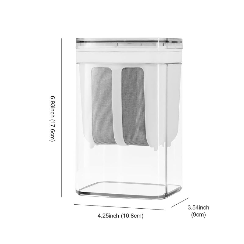 Hoxxu مصفي الزبادي اليوناني، 1100 مل مصفاة زبادي متعددة مع كيس شبكي ناعم وغطاء للزبادي اليوناني السميك، حليب الصويا، الكفير، التوت، الحساء، عصير الفاكهة، القهوة - Image 2