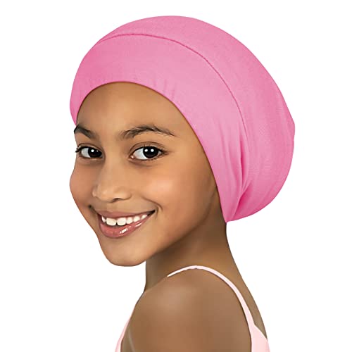Kids Satin Bonnets for Girls Sleeping Adjustable for 28 Years Silky Smooth for Frizzy Curly Hair Breathable and Soft Rose