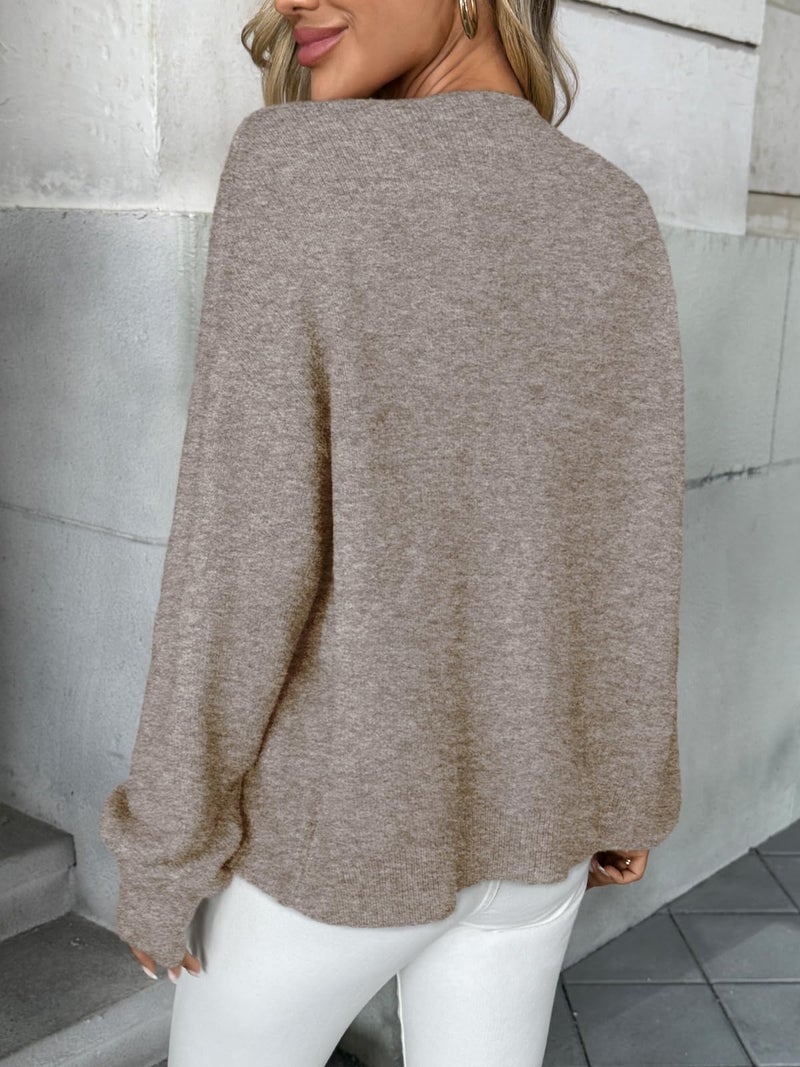 LILLUSORY Womens Cardigans Sweater Chunky Oversized Cable Knit Cozy Comfy Early Fall 2026 Clothes Outfits Fashion Clothing Trendy Teacher Plus Size Thanksgiving Cute Winter Khaki S - Image 4