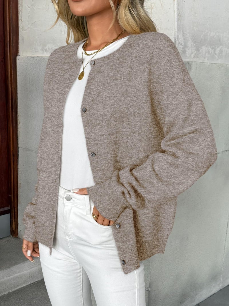 LILLUSORY Womens Cardigans Sweater Chunky Oversized Cable Knit Cozy Comfy Early Fall 2026 Clothes Outfits Fashion Clothing Trendy Teacher Plus Size Thanksgiving Cute Winter Khaki S - Image 3