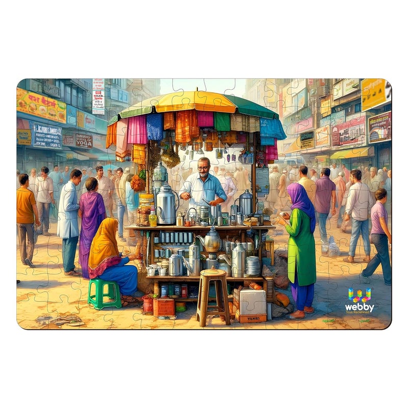 Webby Indian Tea Seller Jigsaw Puzzle for Kids, 108 Pieces - Image 3