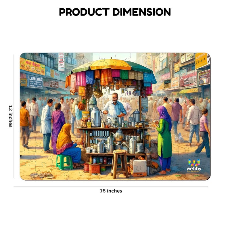 Webby Indian Tea Seller Jigsaw Puzzle for Kids, 108 Pieces - Image 5