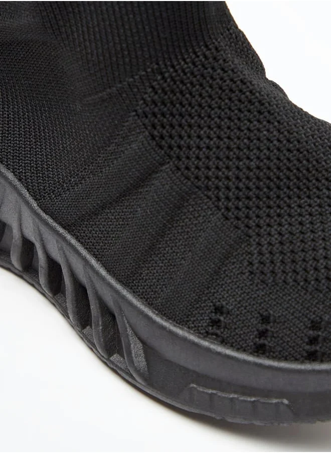 شو اكسبرس Girls Solid Slip-On High Top Sneakers with Pull Tabs