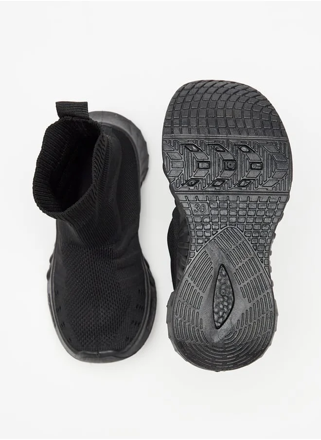 شو اكسبرس Girls Solid Slip-On High Top Sneakers with Pull Tabs