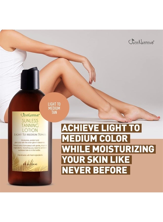 Just Nutritive Sunless Tanning Lotion - Light to Medium tones | Indoor Self- Tanner | Body Tanning Lotion | Sun- Kissed Glow| Bronzer Lotion For All Skin Types |Just Nutritive | 8 Oz - Image 3