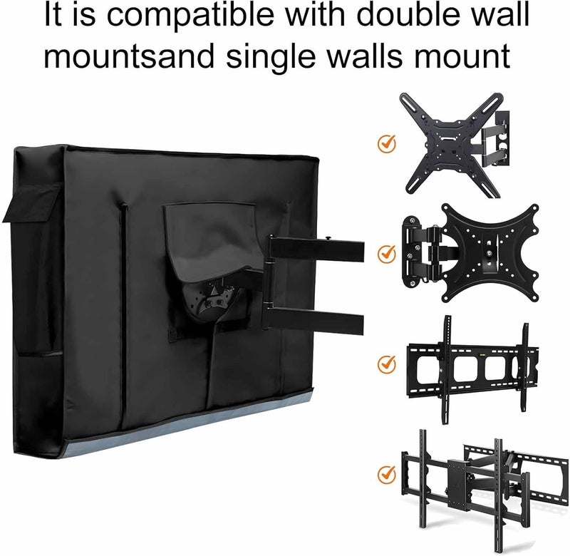Modern Landscape Waterproof Outdoor TV Cover, Tree Lake Snow Mountain Outside Weatherproof TV Enclosures for 60 to 65 Inch LCD Television Shield Flat Screen Protectors - Image 5