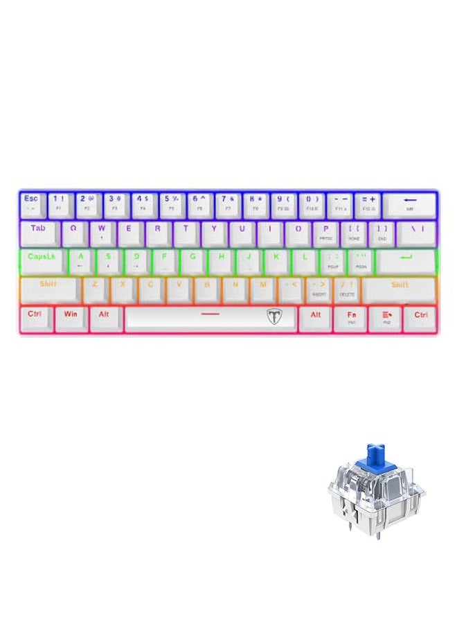Rock Pow 61 keys RGB Backlit Wired Mechanical Gaming Keyboard, Mini Keyboard, Waterproof for PC/Mac Gamer  - Image 1