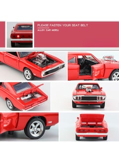 Swift سيارات لعبة معدنية مصبوبة بمقياس 1:32 بأبواب قابلة للفتح من طراز Dodge Charger Fast &amp; Furious 7 مع ضوء وامض وصوت موسيقي كهدية للأطفال الأولاد والبنات  - Image 3