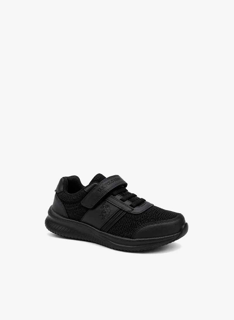 U.S. Polo Assn. Kids Casual Mesh Walking Shoes with Hook & Loop Strap Lightweight Comfortable Sneakers