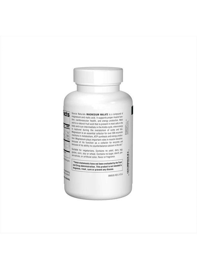 Source Naturals Magnesium Malate 3750 mg per Serving - For Energy Production - 360 Tablets - Image 2