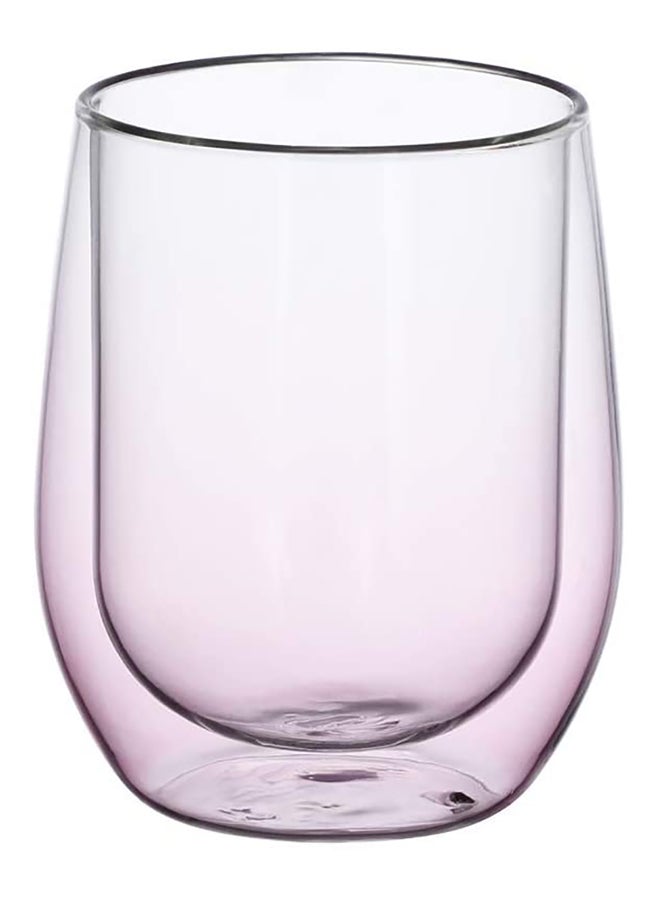 BLACKSTONE 2-Piece Double Wall Glass Tea Coffee Cups Set Color Pink DG-517 300 ml - Image 3