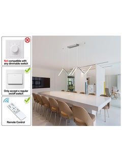 Ganeed Modern Pendant Lighting, Chrome LED Dimmable Linear Wave Pendant Lights Hanging 120cm Adjustable Chandelier for Kitchen Island Living Dining Room Hallway, 40W  - Image 4