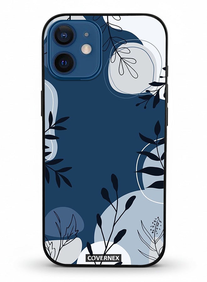 Covernex Apple iPhone 12 Mini Protective Case Cover Printed Featuring Delicate Laf and Plant Outlines - Image 2