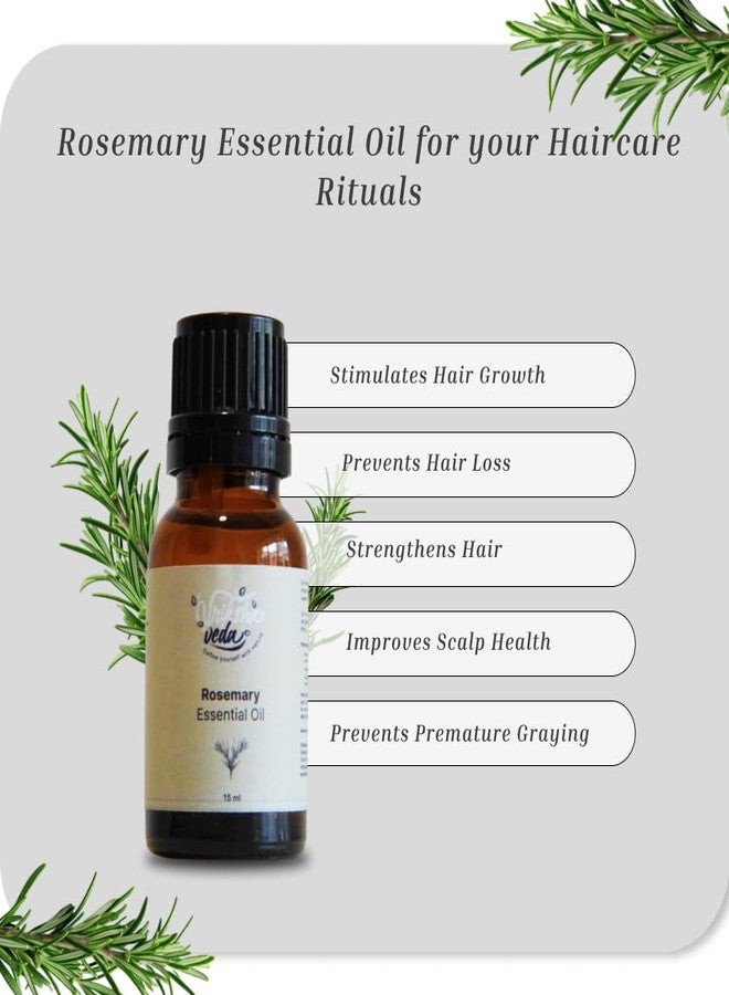 Vriksha Veda Pure Rosemary Essential Oil for Hair Growth, Hair Fall Control and Strengthen Hair Follicles I Steam Distilled I Aromatherapy I 15 ml - Image 5