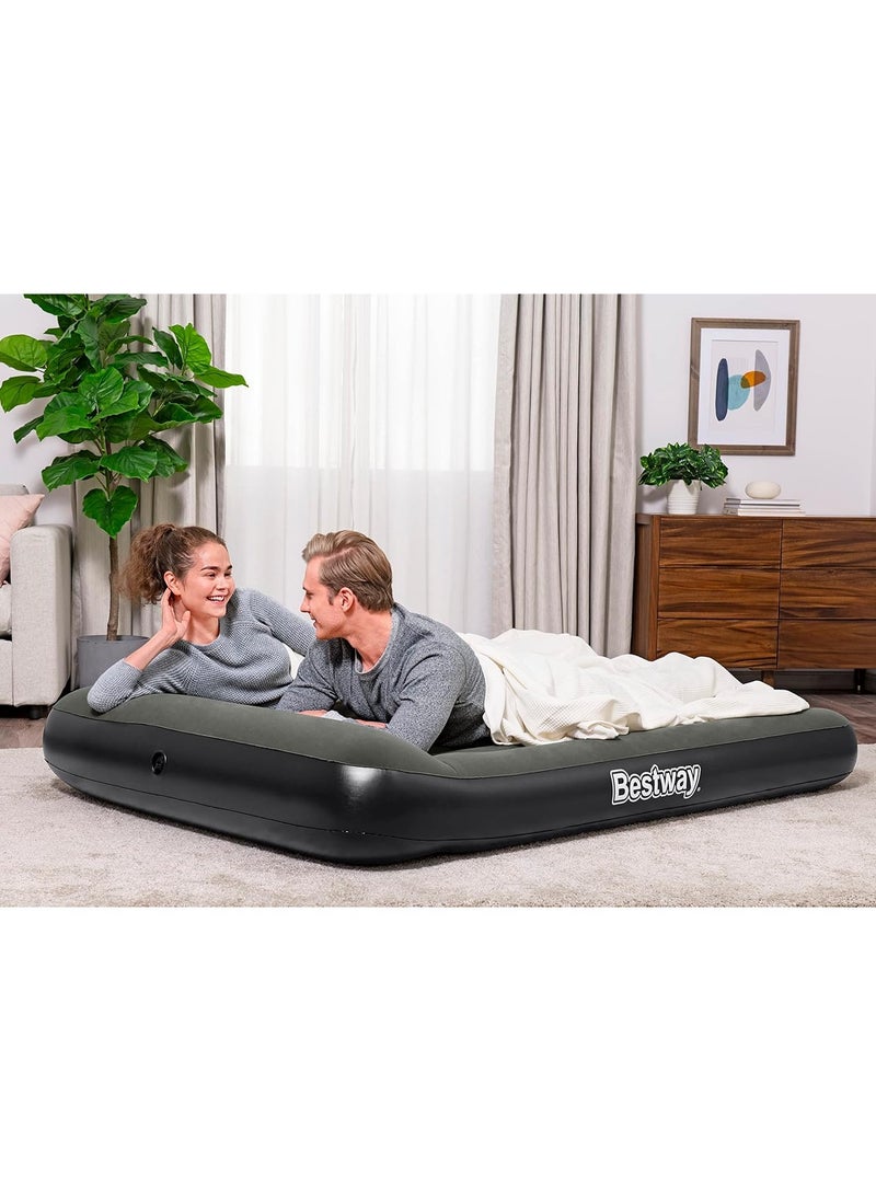 Bestway - Inflatable Tritech Full Air Mattress | Durable Tritech, Built-in Pillow with Fast Inflation,191 X 137 X 30 cm, Model: 67681 - Image 1