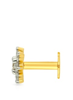 Malabar Gold and Diamonds دبوس أنف من الألماس الأصفر النقي 18 قيراطًا 750 درجة نقاء MNGNNP0384YVVSVS-GH للنساء  - Image 3