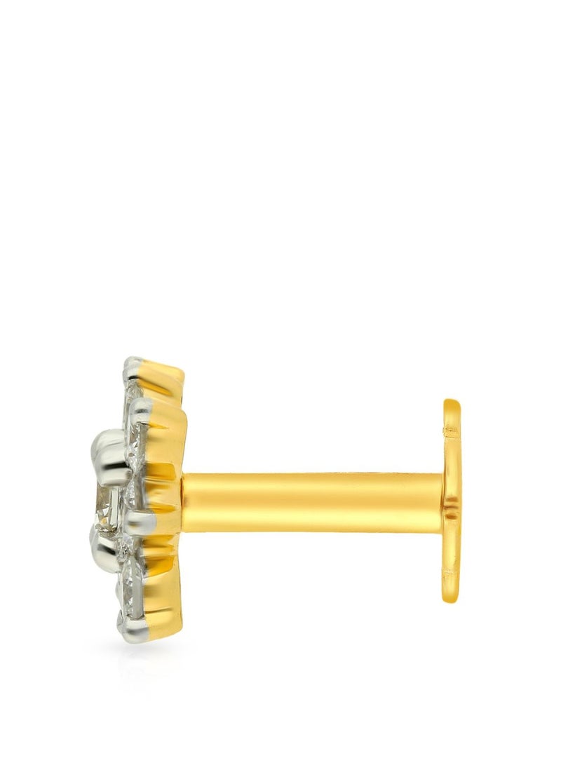 Malabar Gold and Diamonds 18 Carat 750 Purity Yellow Diamond Nosepin MNGNNP0384YVVSVS-GH for Women  - Image 3
