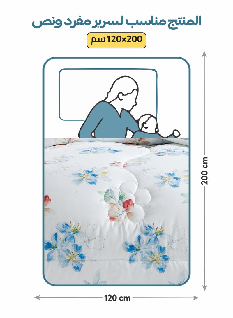 Donetella Bedding Comforter Set, twin Size Fits 120x200 cm - 4-Pcs Digital Print Quilted Bed Set, Microfiber Fabric - 1 Comforter, 1 Fitted Sheet, 1 Pillow Shams, 1 Pillowcases. - Image 3