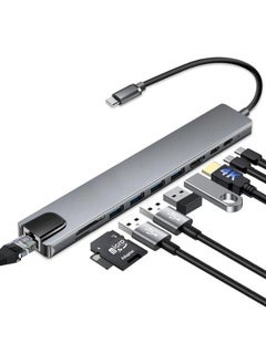 Generic USB C Hub Adapter, 10 in 1 Type C Dongle Station, USB-C to 4K HDMI Multiport Converter with RJ45 Ethernet, USB 3.0, 100W PD, SD/TF Card Reader, for PC, iPad, Other USB C Devices  - Image 1