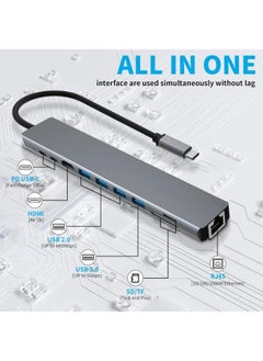 Generic USB C Hub Adapter, 10 in 1 Type C Dongle Station, USB-C to 4K HDMI Multiport Converter with RJ45 Ethernet, USB 3.0, 100W PD, SD/TF Card Reader, for PC, iPad, Other USB C Devices  - Image 3