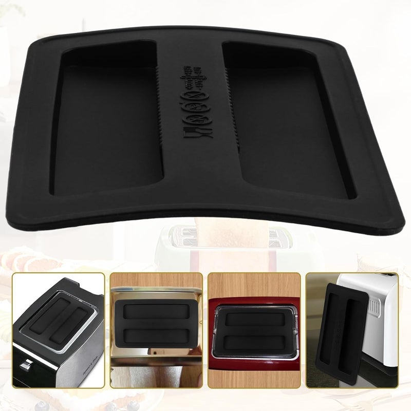 Notoke Silicone Toaster Top Cover, 1PCS Toaster Cover Black Bread Maker Dust Machine Covers Protector Lid Sandwich Machine Part Accessories - Image 3