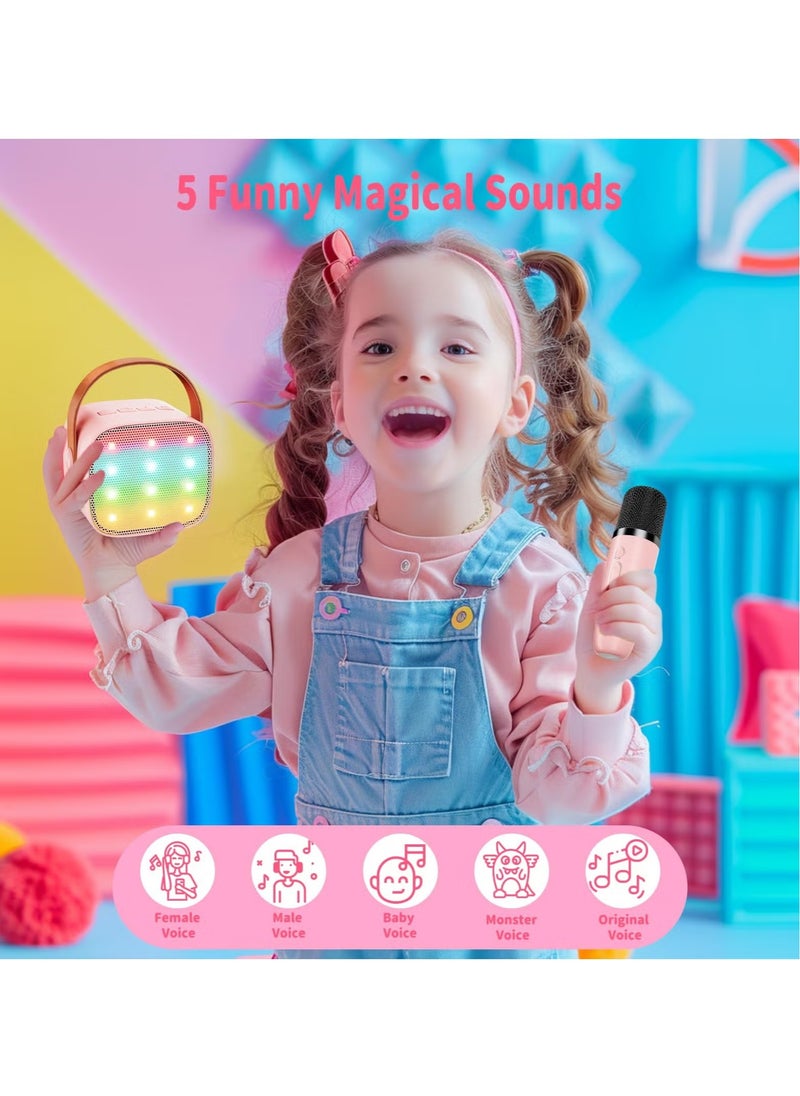 MAKS & CO. - Kids Karaoke Machine with Wireless Microphone | Bluetooth Speaker & Rechargeable Music Player for Ages 4-10 (Pink) - Image 1