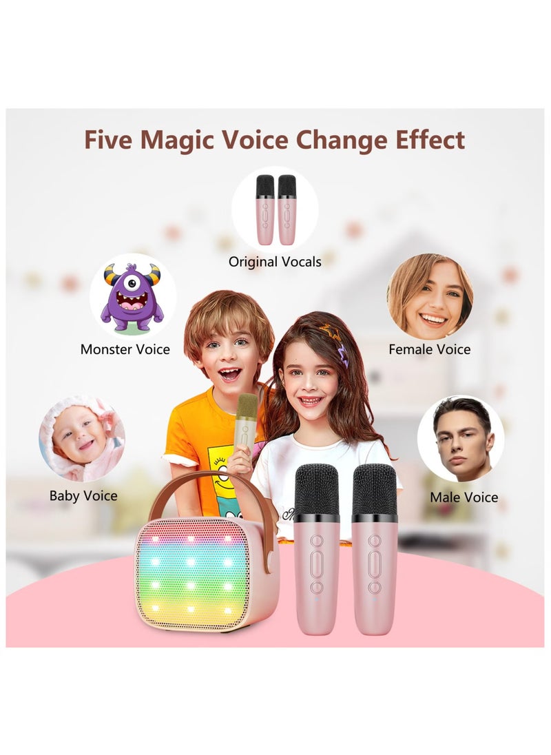 MAKS & CO. - Kids Karaoke Machine with Wireless Microphone | Bluetooth Speaker & Rechargeable Music Player for Ages 4-10 (Pink) - Image 1