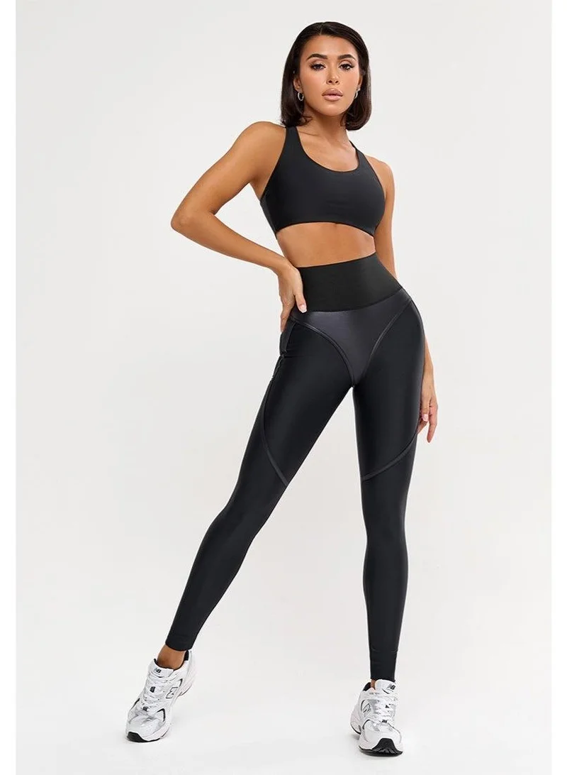 Bona Fide Extra Corsage LYC "Black" Extra Corsage Lyc High Waist Tummy Control Running Leggings for Women for Women | Best Price UAE
