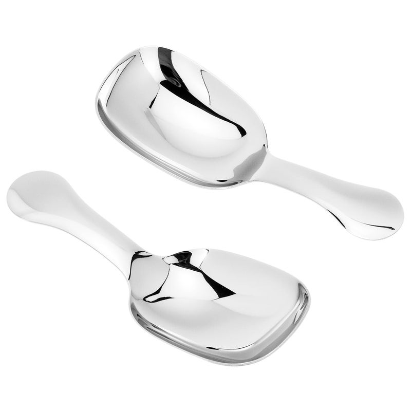 QWORK 1/4 Cup 60 ml Leave-in Canister Scoops, Set of 2 Polished 304 Stainless Steel Utility Scoop, Coffee Beans Scoops - Image 1