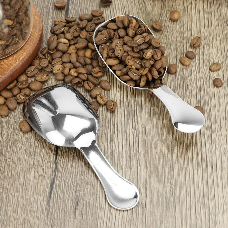 QWORK 1/4 Cup 60 ml Leave-in Canister Scoops, Set of 2 Polished 304 Stainless Steel Utility Scoop, Coffee Beans Scoops - Image 2
