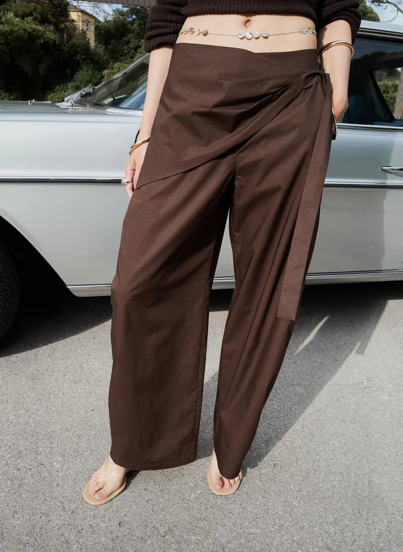 Mango Straight-Leg Trousers With Detachable Scarf