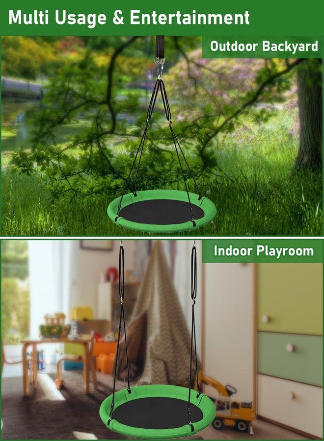 Ansionsol 24 Inch Saucer Tree Swing Set for Kids & Adults, Adjustable Flying Swing Seat for Backyard or Outdoor Playground, Green & Black - Image 5