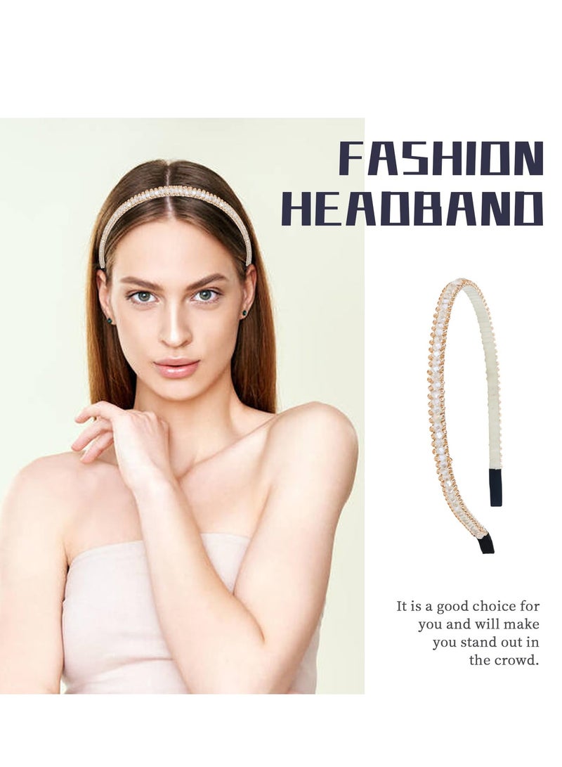 SOLARAE Fashion Crystal Hair band, Imitation Diamond Headband, Decorative Sparkly Glitter Hard Hoop for Dancing, Parties, Daily Wear, Work Non-slip Teeth Hairband Teen 6 Pieces - Image 2