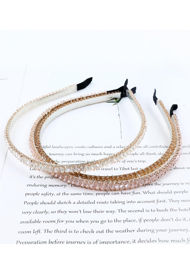 SOLARAE Fashion Crystal Hair band, Imitation Diamond Headband, Decorative Sparkly Glitter Hard Hoop for Dancing, Parties, Daily Wear, Work Non-slip Teeth Hairband Teen 6 Pieces - Image 5