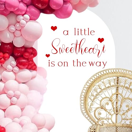 Capiont A Little Sweetheart is On The Way Decal - Gender Reveal Party Decal Sign Valentine Baby Shower Wall Stickers,Decor for Balloon Arch Backdrop Photo Props - Image 3