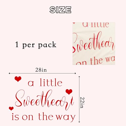 Capiont A Little Sweetheart is On The Way Decal - Gender Reveal Party Decal Sign Valentine Baby Shower Wall Stickers,Decor for Balloon Arch Backdrop Photo Props - Image 2