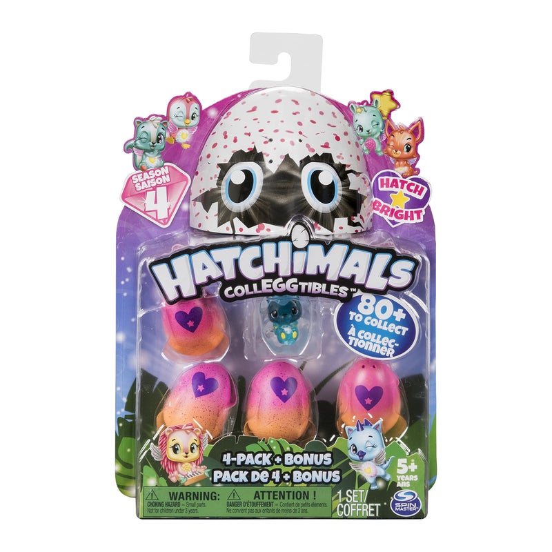 Hatchimals CollEGGtibles 4 Pack Bonus Season 4 CollEGGtible for Ages 5 and Up Styles and Colors May Vary - Image 2