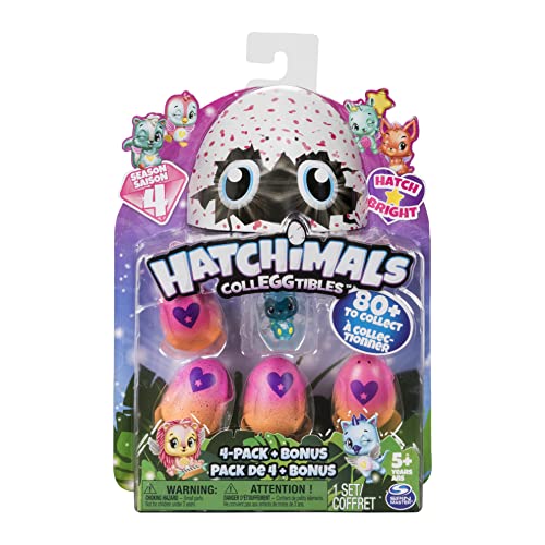 Hatchimals CollEGGtibles 4 Pack Bonus Season 4 CollEGGtible for Ages 5 and Up Styles and Colors May Vary - Image 1