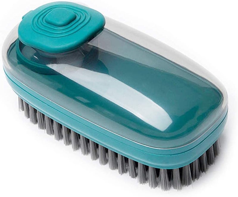 DORMICO Soap Dispenser Scrub Cleaning Brush Household Cleaning Tools Washing Brush for Laundry Cloth Shoe, Good Scrubber Cleaner for Bathroom Kitchen Tub Shower Sink Carpet (Green) - Image 1