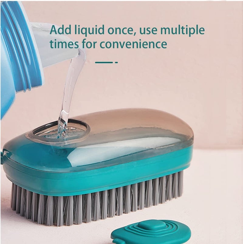 DORMICO Soap Dispenser Scrub Cleaning Brush Household Cleaning Tools Washing Brush for Laundry Cloth Shoe, Good Scrubber Cleaner for Bathroom Kitchen Tub Shower Sink Carpet (Green) - Image 2