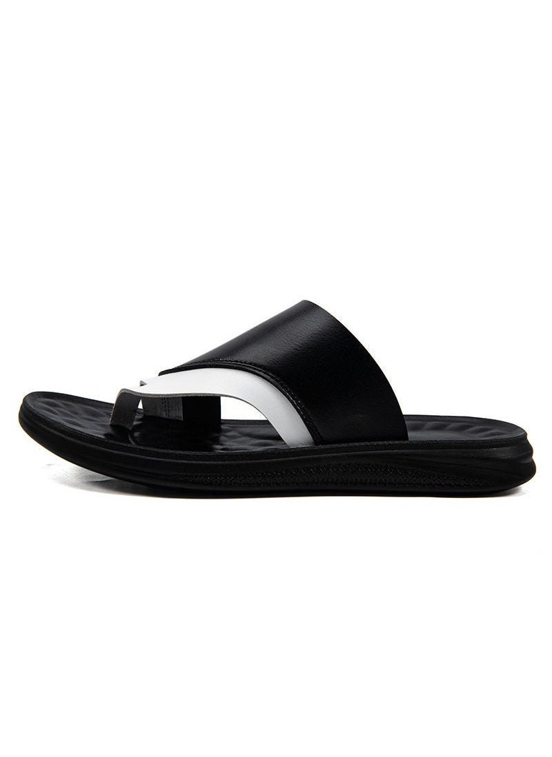 Sharpdo Mens Sandals Flip Flops for Men Shoes with Toe Ring Casual Summer Leather - Image 1