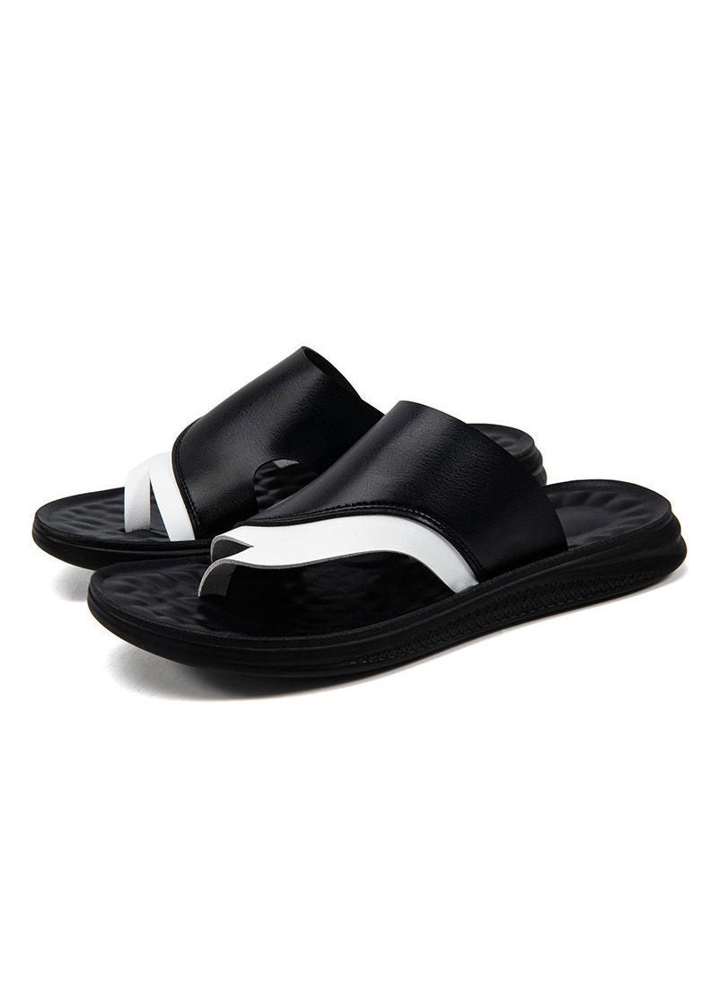 Sharpdo Mens Sandals Flip Flops for Men Shoes with Toe Ring Casual Summer Leather - Image 5