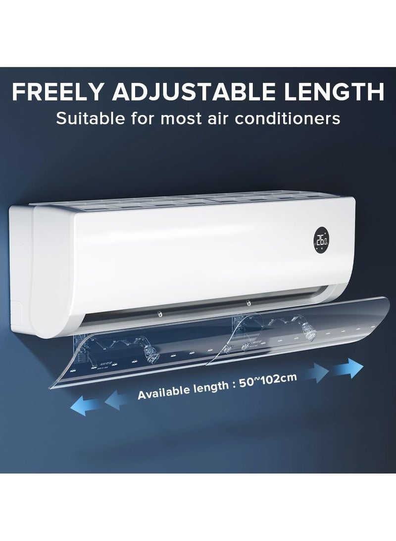 RATSAW Air Conditioner Deflector Split Air Conditioner Deflector Classic Model Without Punching For Wall Adjustable Size to Fit All Types And Sizes of Air Conditioners 50-102cm  - Image 2