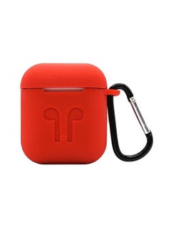 Ahastyle Thickened Silicone Protective Case For Airpods With Carabiner Red  - Image 1