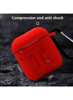 Ahastyle Thickened Silicone Protective Case For Airpods With Carabiner Red  - Image 3