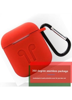 Ahastyle Thickened Silicone Protective Case For Airpods With Carabiner Red  - Image 2
