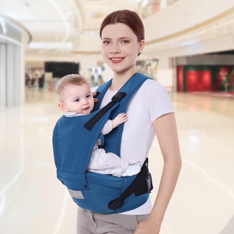 R for Rabbit Baby Carrier Cozy Denim Blue for Newborns - Image 1