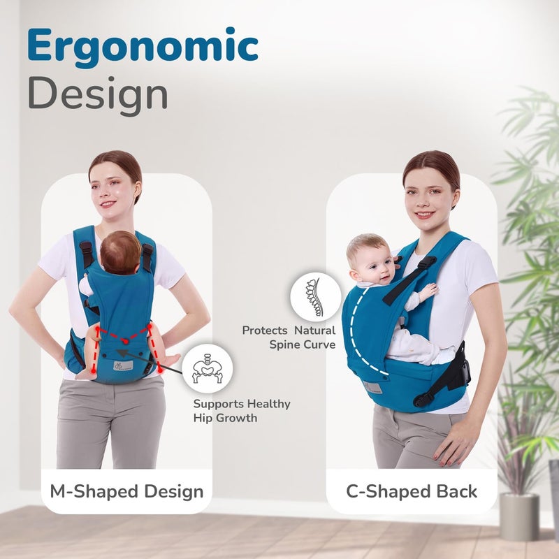 R for Rabbit Baby Carrier Cozy Denim Blue for Newborns - Image 4